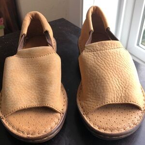 Born tan leather slip on shoes size 6